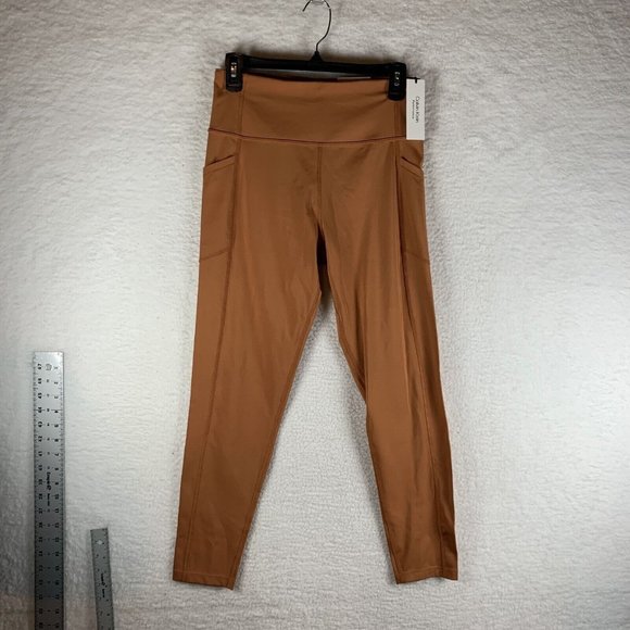 Calvin Klein Leggings Women's Large Brown Stretch Performance High‎ Waist 7565 - Picture 1 of 11